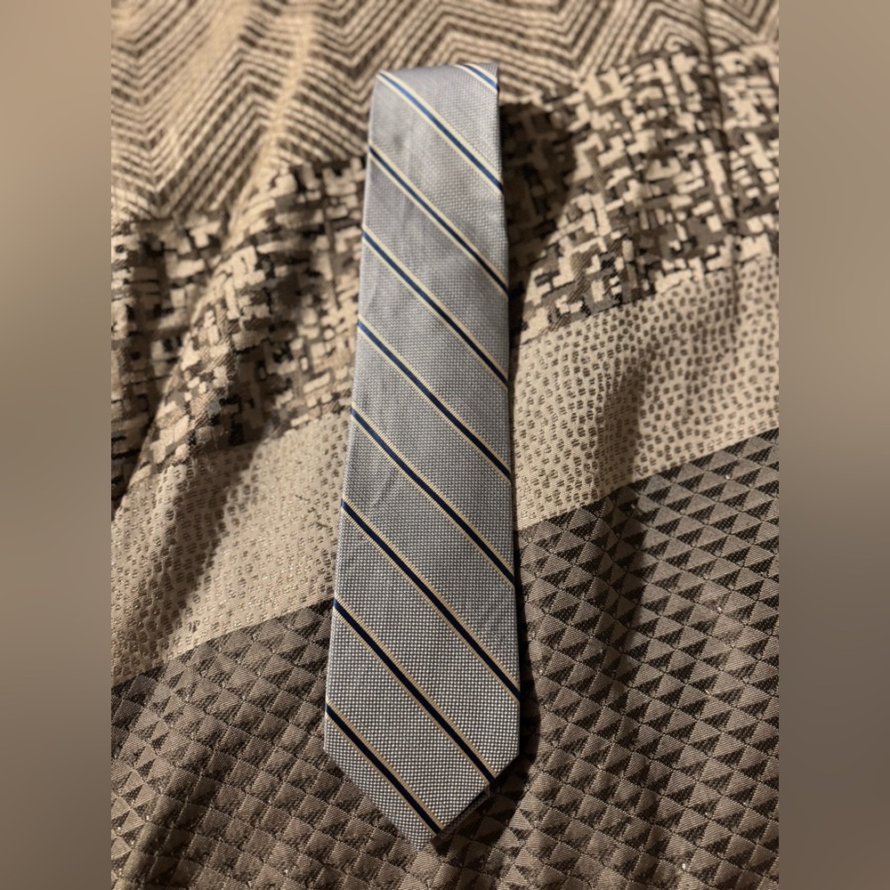 Men's Gray Striped Tie